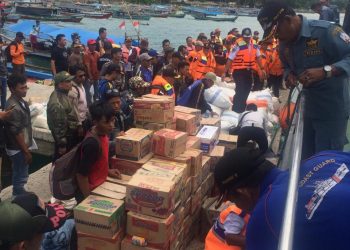 Bantuan Kemanusiaan Hubla ke Banten Diangkut Lewat Laut
