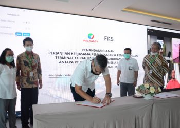 Pelindo I-PT FKS Solusi Logistik Teken Kerjasama Pengoperasian Terminal Curah Kering Pelabuhan Belawan