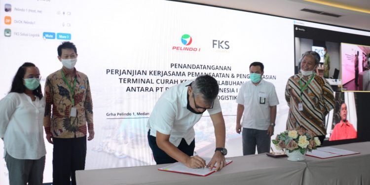 Pelindo I-PT FKS Solusi Logistik Teken Kerjasama Pengoperasian Terminal Curah Kering Pelabuhan Belawan