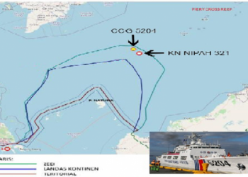 KN Pulau Nipah 321 Usir Kapal China Dari ZEI