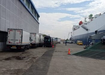 790 Kendaraan Dibongkar di Belawan dari Kapal Serasi V