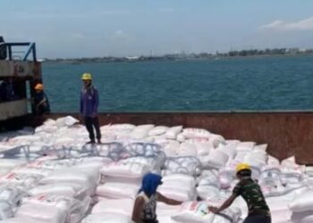 Sebanyak 2.900 Ton Pupuk Sriwijaya Dibongkar di Pelabuhan DABN