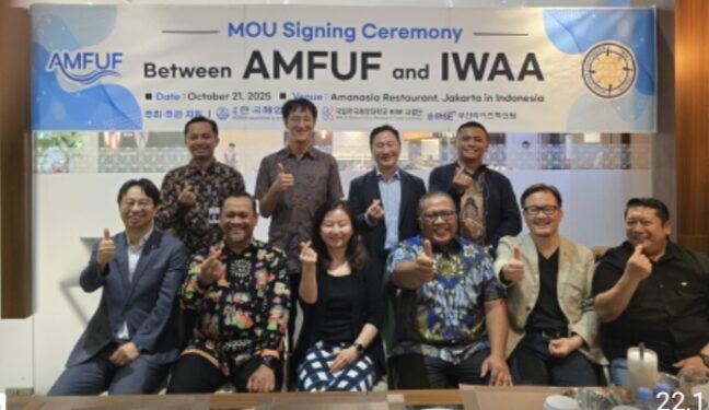 IWAA & AMFUF Teken MoU, Perkuat Penelitian Teknologi Maritim