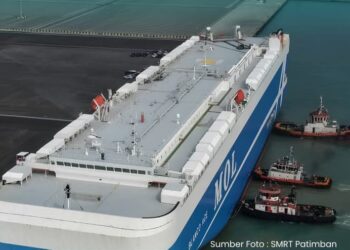 Ujicoba Kapal Besar Membawa Kendaraan KDMP di Dermaga Baru Pelabuhan Patimban Berhasil Mulus