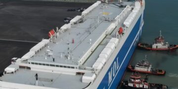 Ujicoba Kapal Besar Membawa Kendaraan KDMP di Dermaga Baru Pelabuhan Patimban Berhasil Mulus