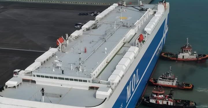 Ujicoba Kapal Besar Membawa Kendaraan KDMP di Dermaga Baru Pelabuhan Patimban Berhasil Mulus